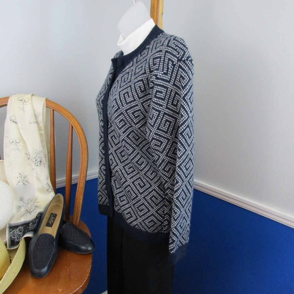 🌹HP🌹 VTG Aztec Pattern Cardigan 100% Alpaca Wool - Picture 3 of 8